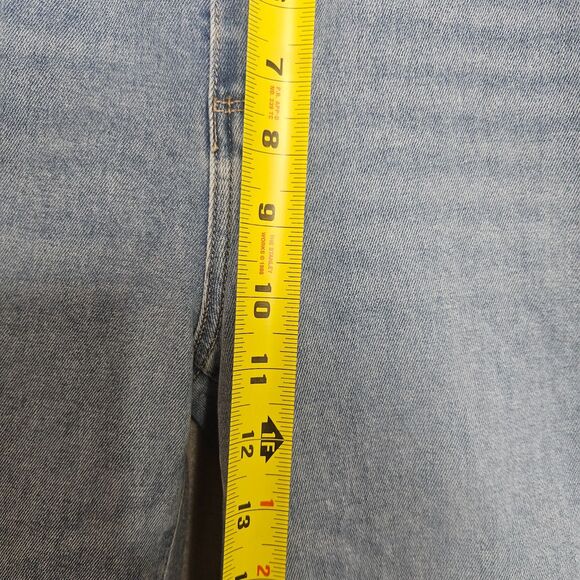 Paige Sz 14 Hoxton Slim Raw Crop Light Wash High Rise Blue Jeans - Picture 8 of 9